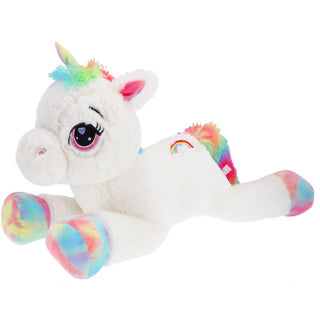 Pluchiez knuffel eenhoorn liggend 80 cm wit