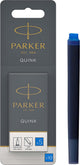 Parker lange vulpen inktpatronen - blauwe quink inkt - uitwasbaar - 10 stuks