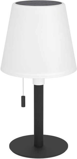 Eglo montapalma tafellamp binnen en buiten - oplaadbaar (tot 60 uur licht) - solar - 30 cm - zwart wit - warm wit licht en instelbaar rgb - draadloos - dimbaar