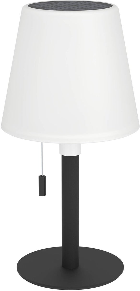 Eglo montapalma tafellamp binnen en buiten - oplaadbaar (tot 60 uur licht) - solar - 30 cm - zwart wit - warm wit licht en instelbaar rgb - draadloos - dimbaar