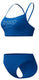 Speedo endurance logo thin strap 2 piece dames - kleurvaste bikini dames - chloorbestendige sportbikini dames - zwembikini dames met v-vormige bandjes - blauw wit - 42
