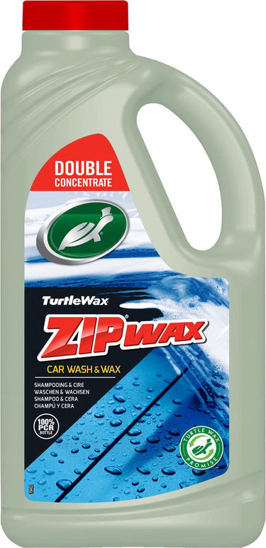 Turtle wax zip wax shampoo - dubbel geconcentreerd - reinigt diep, glanst en voegt wax - streeploze en vlekvrije afwerking - 10ml op 5 liter water - 1 liter