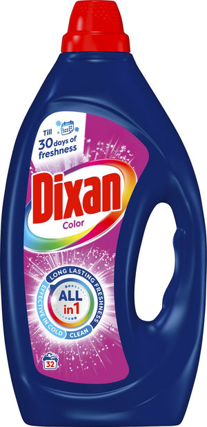 Dixan gel color - vloeibaar wasmiddel - gekleurde was - betrouwbare reiniging - 4 x 33 wasbeurten - voordeelverpakking
