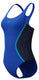 Speedo solid splice medalist 1 piece dames sportbadpak - kleurvast badpak dames - chloorbestendig zwempak dames - sportbadpak dames met medalist-rug - marine blauw - 42