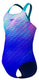 Speedo print powerback meisjes sportbadpak - kleurvast badpak meisjes - chloorbestendig zwempak meisjes - sportbadpak meisjes met powerback-bandjes - blauw turquoise - 164