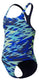 Speedo hyperboom print medalist meisjes sportbadpak - kleurvast badpak meisjes - chloorbestendig zwempak meisjes - sportbadpak meisjes met medalist-bandjes - marine groen - 140