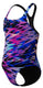 Speedo hyperboom print medalist meisjes sportbadpak - kleurvast badpak meisjes - chloorbestendig zwempak meisjes - sportbadpak meisjes met medalist-bandjes - zwart roze - 176