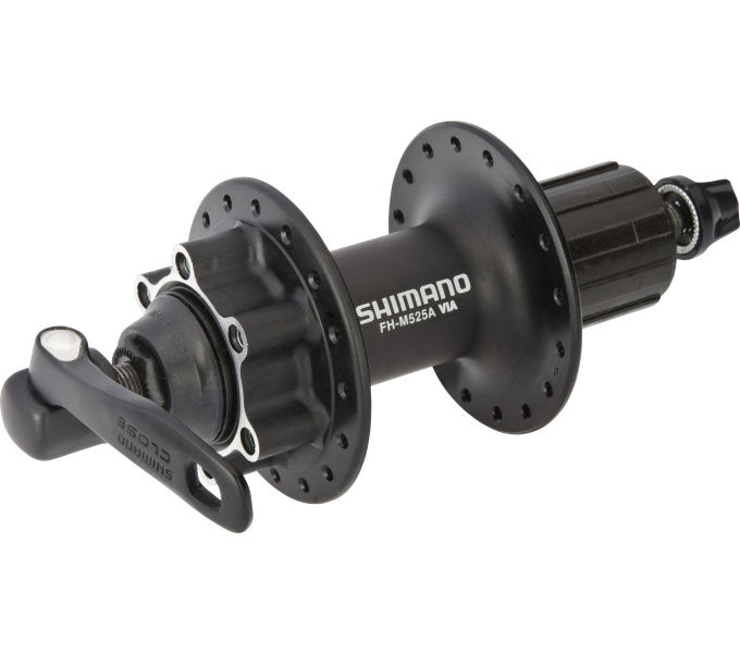 Achternaaf 8 9 10 speed Shimano FH-M525 - 32 gaats - 6 bouts remschijfbevestiging - zwart