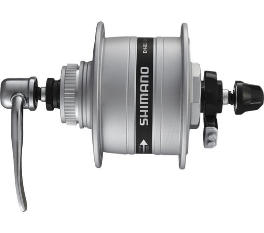 Shimano dynamonaaf hd-3d37 3 watt - 36 gaats - center-lock - snelspanner - zilver