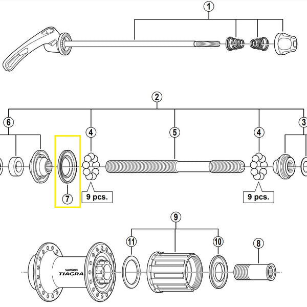 Stofkap links Shimano FH-4500