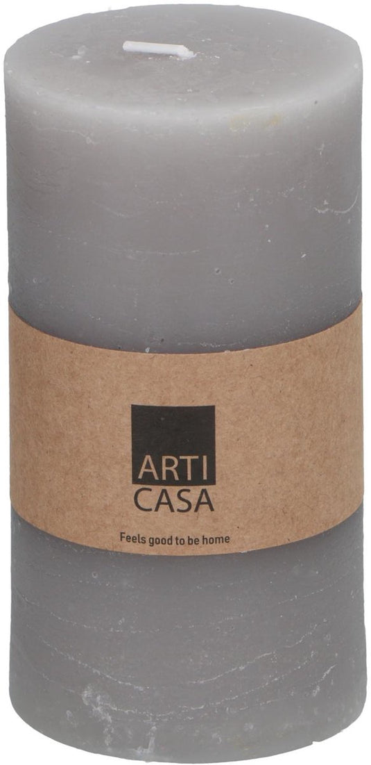 Arti casa stompkaars ø7 x 13 cm - 46 branduren - grijs