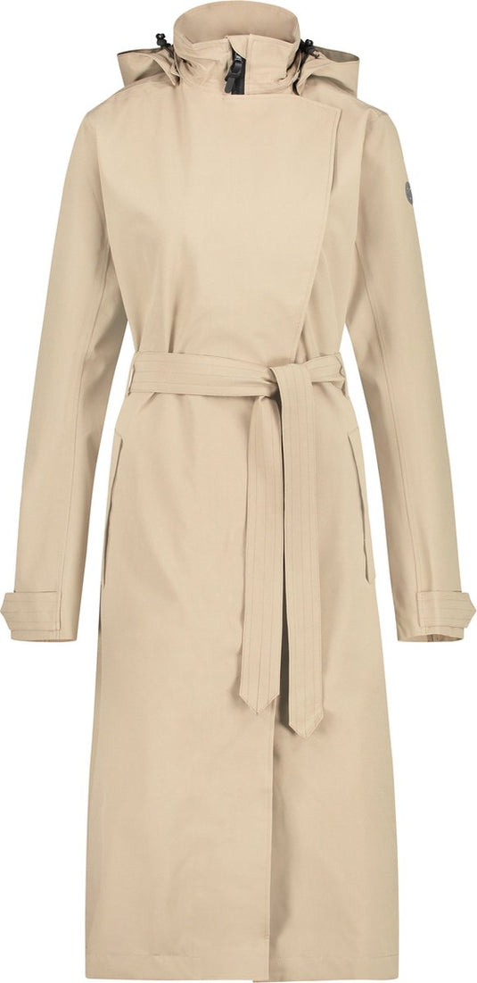 Agu lange regenjas - trench coat dames - regenjas dames - urban regenjas dames lang model - beige - xxl