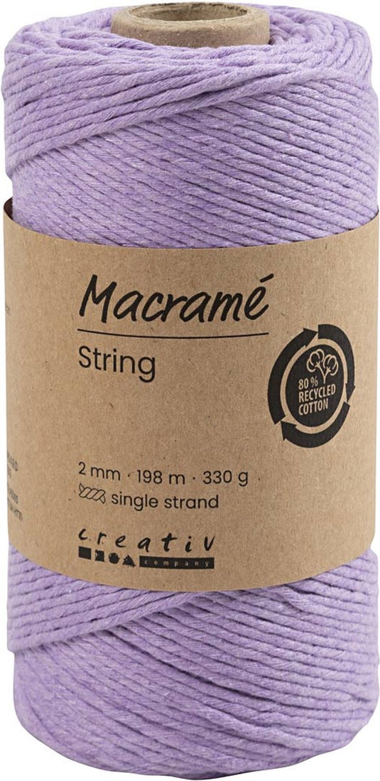 Creativ company macramé koord 2 mm 198 m paars