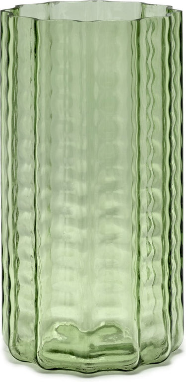 Serax - ruben deriemaeker waves - vaas - transparant groen - 15 ø - h 28cm - 1,83kg