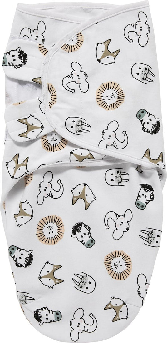Meyco baby animal swaddle inbakerdoek - multicolour - 0-3 maanden - 1.0 tog