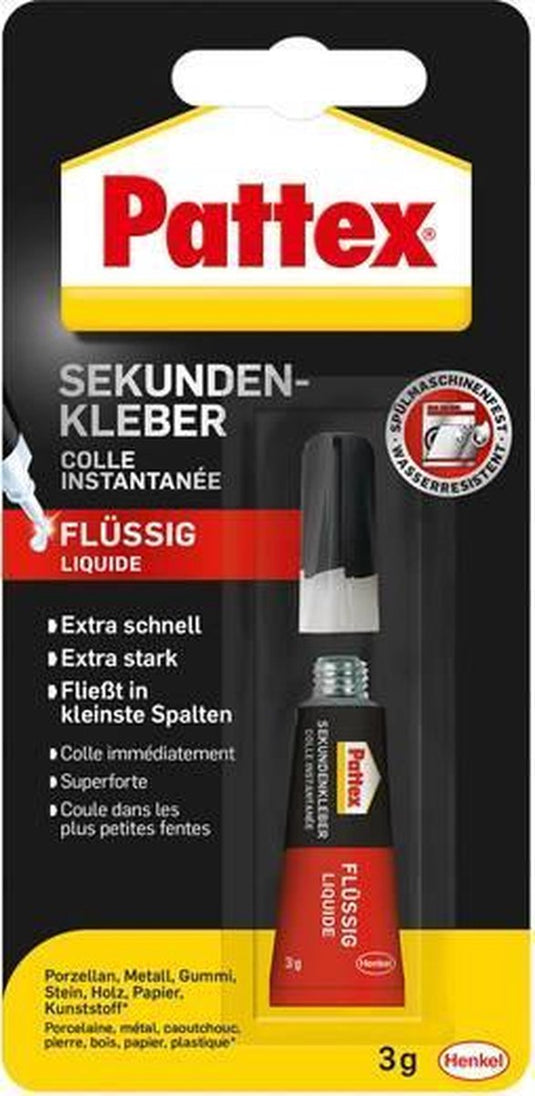 Pattex vloeibare secondelijm – 3 g – snelle en sterke hechting