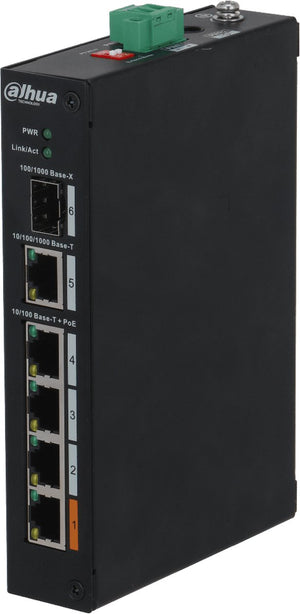 Dahua pfs3106-4et-60-v2 802.3af at power over ethernet switch met 4 poorten