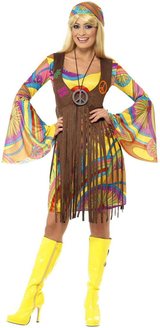 Vegaoo hippie outfit voor dames - verkleedkleding - large