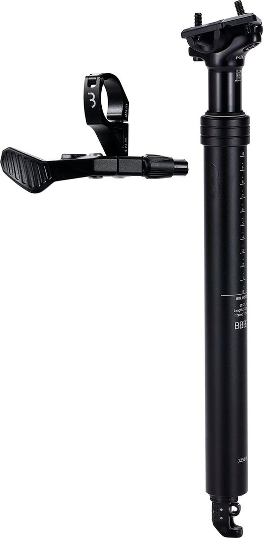 Bbb cycling liftpost verstelbare zadelpen dropper post ø31.6 mm - zadelpen met afstandsbedieningshendel - 518 mm - gecertificeerd voor: ebike, mtb racefiets - bsp-51