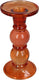 Hd collection kaarsenhouder glas oranje 9x9x17,5cm