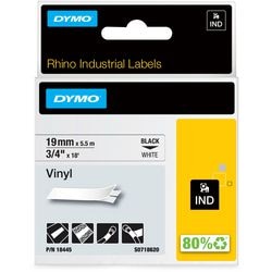 Labeltape dymo rhino zwart, wit 19 mm x 5,5m