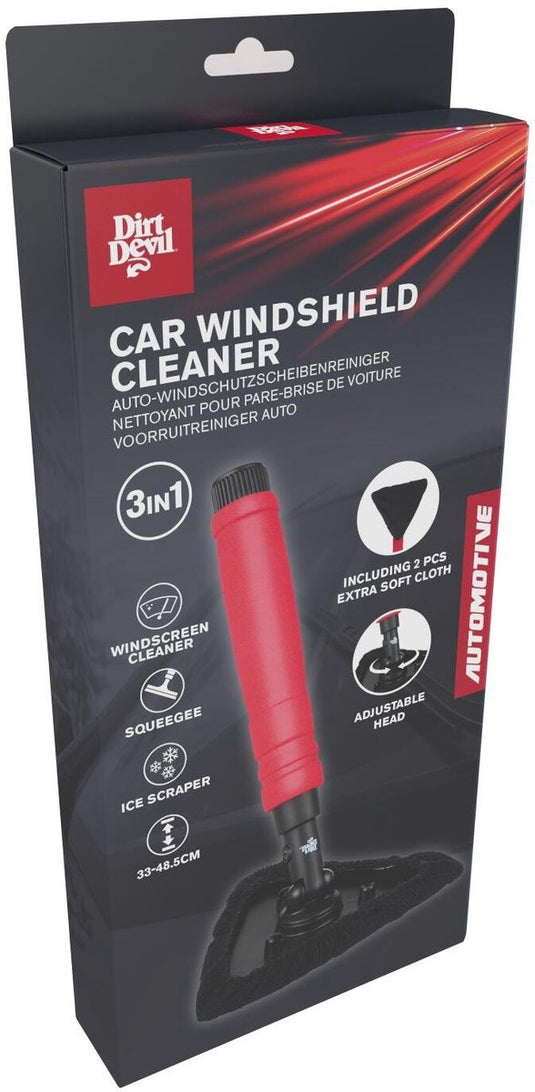 Dirt devil techtronic cordless - auto ijskrabber - glas- en ruitenreiniger - 3 in 1 - zwart rood