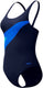 Speedo hyperboom butterfly back dames sportbadpak - kleurvast badpak dames - chloorbestendig zwempak dames - sportbadpak dames met vlinderrug - marine navy - 38