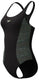 Speedo placement medalist 1 piece dames sportbadpak - badpak dames met stretch - vormvast zwempak dames - sportbadpak dames met medalist-rug - zwart groen - 44