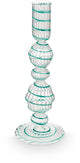 Pip studio - kandelaar - woonaccessoires - licht blauwe kaarsenhouder - glas swirl - 22cm