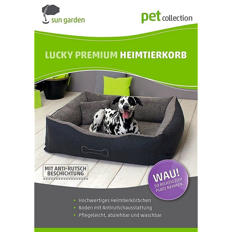 Load image into Gallery viewer, Sun garden luxe hondenmand lucky + kussen 59x67x20 cm bruin beige
