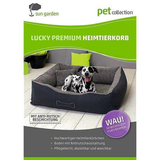 Sun garden luxe hondenmand lucky + kussen 80x70x20cm grijs