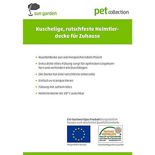 Sun garden malu hondenkleed 120x80x5cm grijs