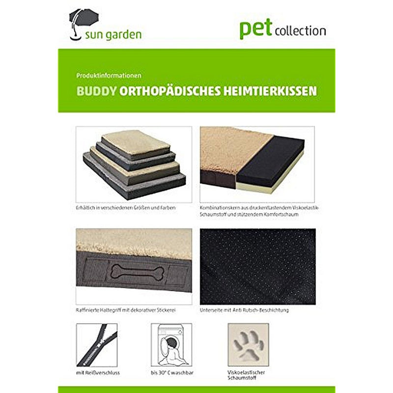 Load image into Gallery viewer, Sun garden buddy orthopedisch hondenkussen 79x60x8cm grijs antraciet

