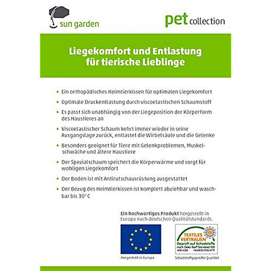 Sun garden buddy orthopedisch hondenkussen 79x60x8cm grijs antraciet
