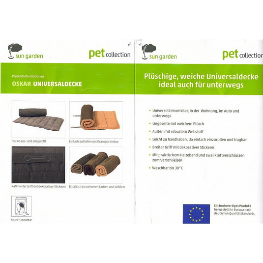 Sun garden oskar oprolbaar hondenkleed 130x90x4 cm grijs