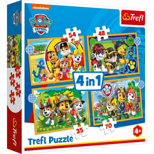 Paw patrol trefl 4in1 puzzel 35-70 stukjes