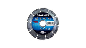 Graphite diamantschijf 115x22x8,0x2,2mm, segment type x, gelaserd, harde materialen mpa en13236