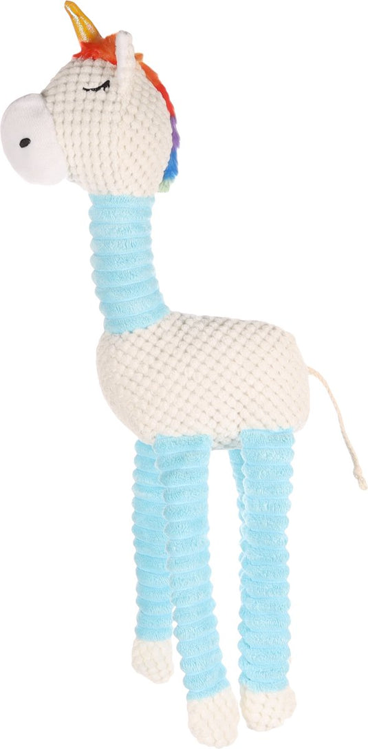Flamingo - hondenspeelgoed rasha eenhoorn - blauw - 52 x 20.5 x 7.5 cm