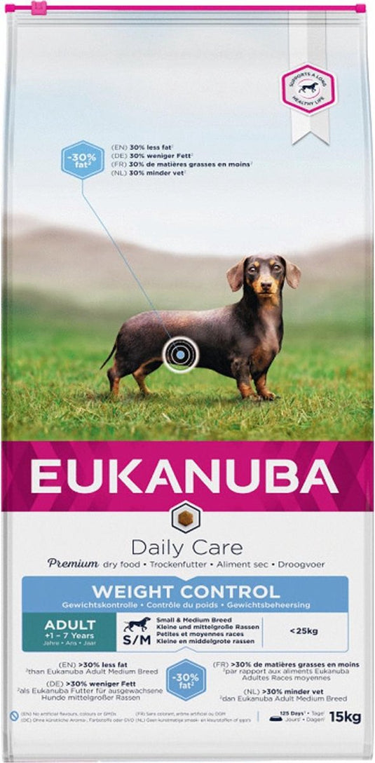 Eukanuba adult small medium breed weight control - hondenvoer - kip 2.3 kg