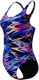 Speedo hyperboom print medalist dames sportbadpak - kleurvast badpak dames - chloorbestendig zwempak dames - sportbadpak dames met medalist-rug - zwart roze - 40