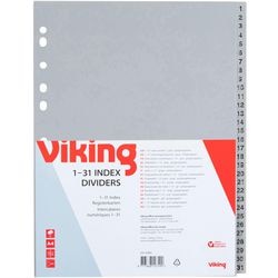 Tabbladen office depot pp a4 120micron grijs 1-31 11-gaats