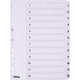 Tabbladen mylar 1-12 vk karton a4 190g m2 12-delig wit
