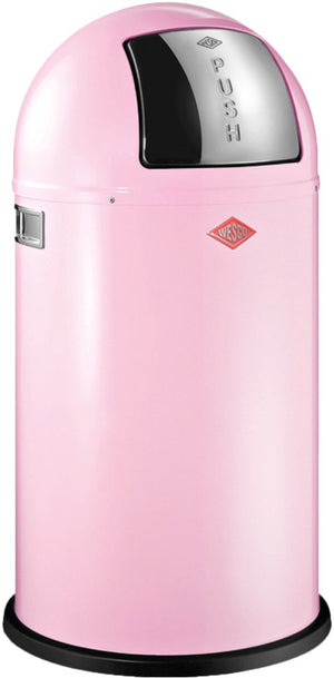 Wesco pushboy prullenbak | 50 liter | metaal - roze | vuilnisbak - made in germany