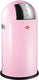 Wesco pushboy prullenbak | 50 liter | metaal - roze | vuilnisbak - made in germany