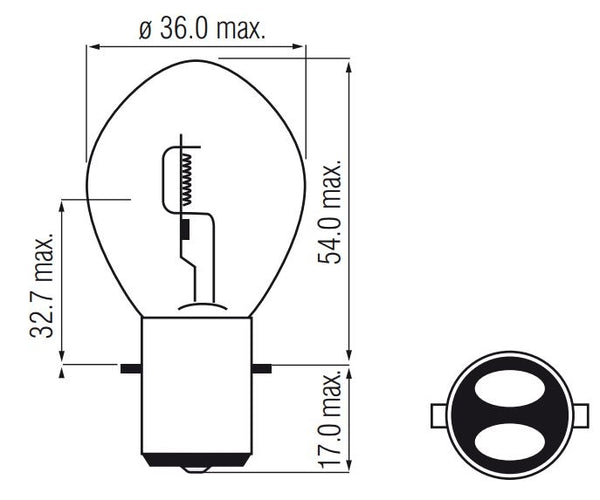 Bosma lamp 12v-35 35w ba20d