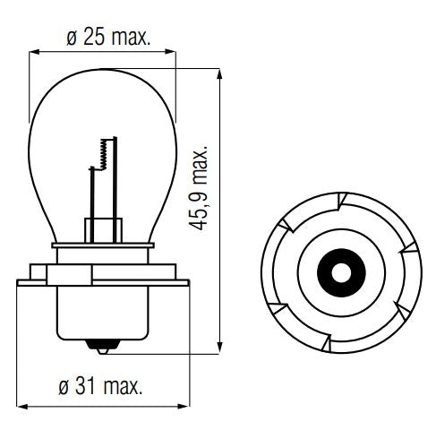 Bosma lamp 12v-25w p26s