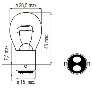 Bosma lamp 12v-25 25w bax15d