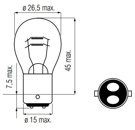 Bosma lamp 12v-25 25w bax15d