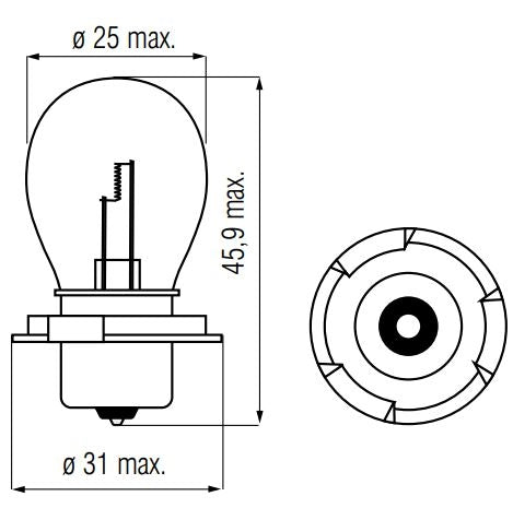 Bosma lamp 6v-25w p26s