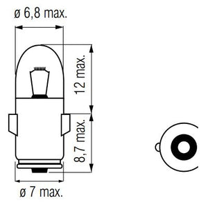 Bosma Lamp 12V-1.2W BA7S